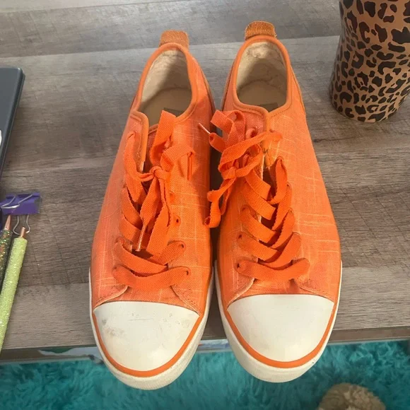 UGG Orange and Cream Sneakers - Picture 1 of 6